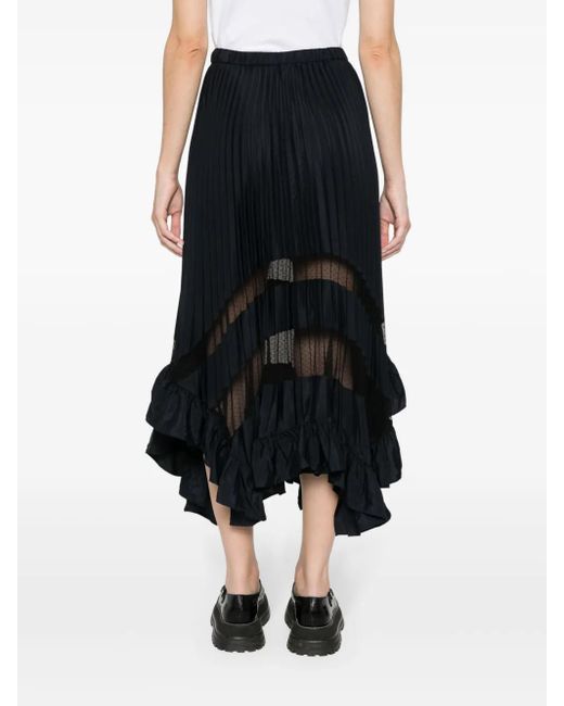 Jupe Mi-Longue À Design Plissé Claudie Pierlot en coloris Black