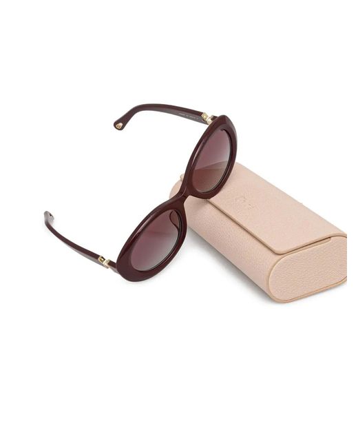 Chloé Brown Oval-Frame Sunglasses