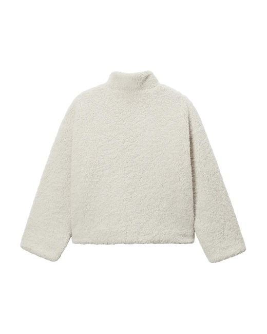 Mini Cream White Turtleneck Zip Jacket