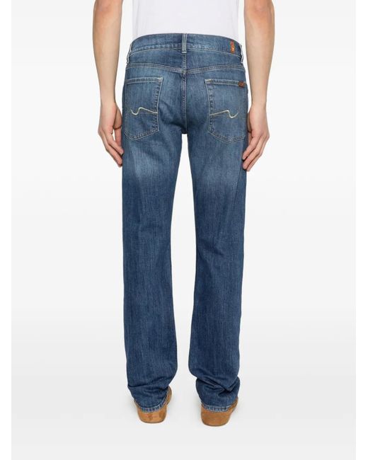 7 For All Mankind Blue Button-Fastening Jeans for men