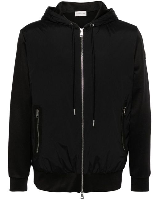 Moncler Black Panelled Zip-up Jacket for men