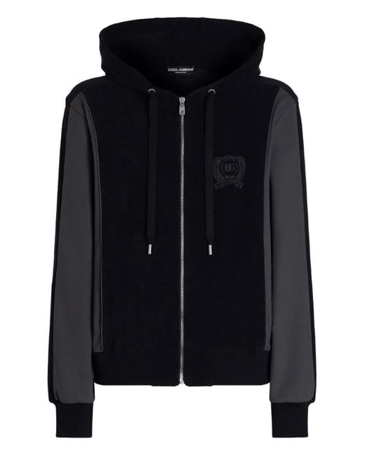 Dolce & Gabbana Black Zip-Up Hoodie for men
