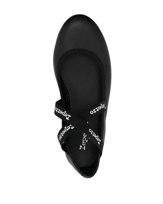Repetto Black Joana Mary Leather Ballerina Shoes