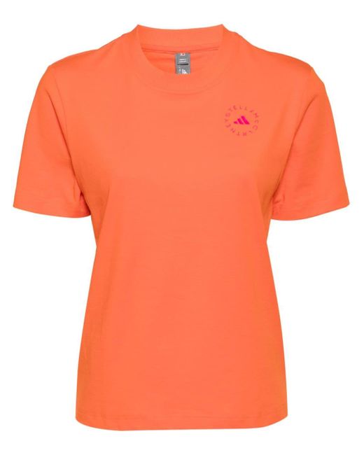 Adidas By Stella McCartney Orange Sportswear Logo-print T-shirt