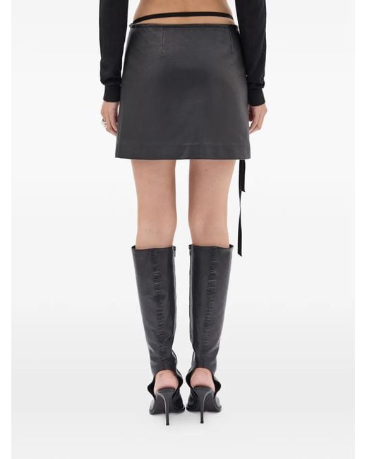 Ann Demeulemeester Gray Jolien Leather Mini Skirt