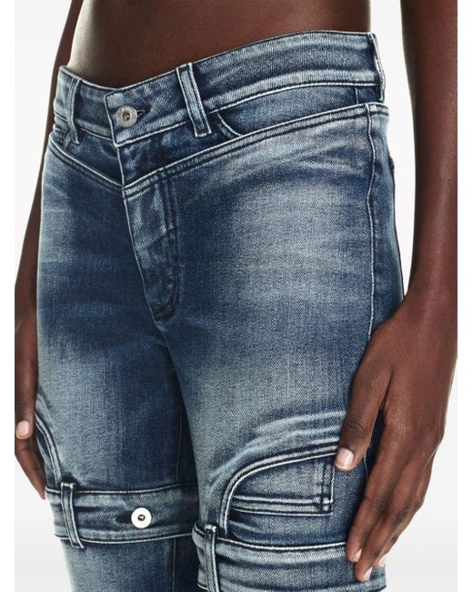 Off-White c/o Virgil Abloh Blue Ausgestellte Upside Down Jeans