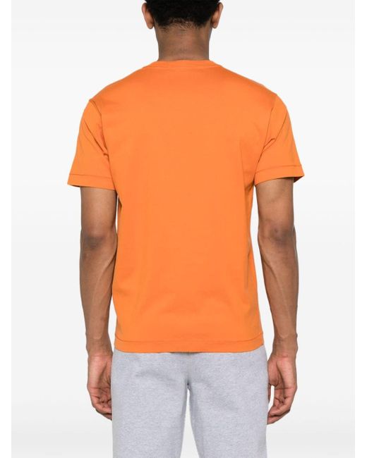 Camiseta con motivo Compass Stone Island de hombre de color Orange