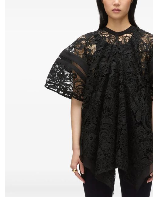 3.1 Phillip Lim Black Lace-Panel Top