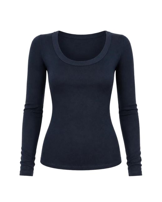 Dorothee Schumacher Blue Scoop-Neck Top