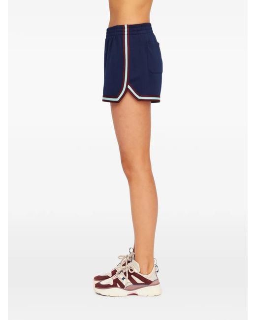 The Upside Blue Cleopatra Striped-Trim Shorts