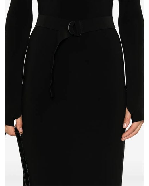 Norma Kamali Black Scoop-Neck Maxi Dress