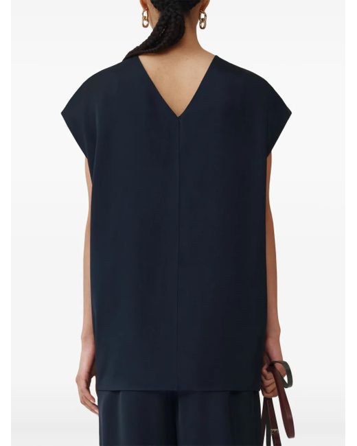 Fabiana Filippi Blue Stretch-Design Blouse