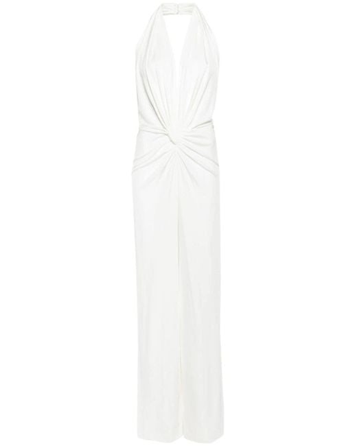 Costarellos Muti Halterneck Jumpsuit in White Lyst UK