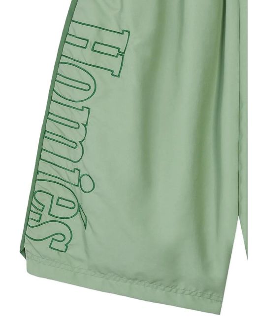 Homies Marbella Green Racing Logo-Detail Shorts for men