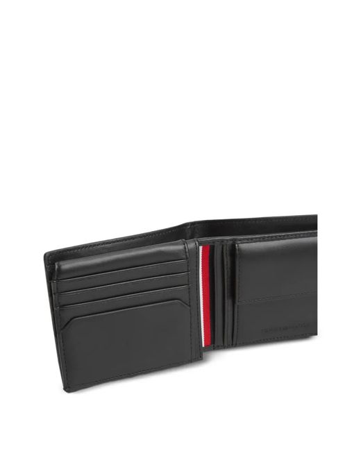 Tommy Hilfiger Black Leather Bifold Wallet for men