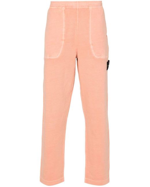 Stone Island Pink Compass-badge Tapered Trousers for men