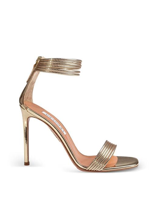 Aquazzura Sway Metallic-Effect Multi-Strap Sandals