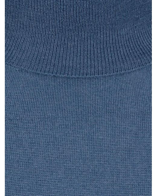 Canali Blue Roll-Neck Knitted Sweater for men