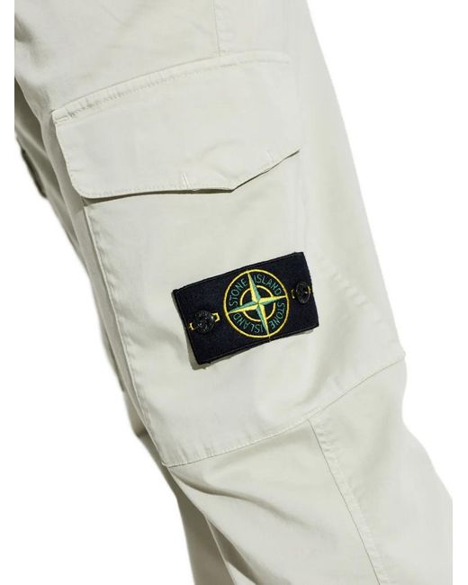 Stone Island Gray Cargo Patch Trousers for men