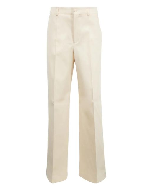 Moncler Natural Flat-Front Tailored Trousers