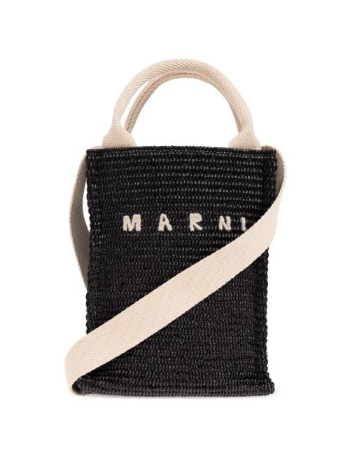 【 MARNI 】LOGO CROSSBODY BAG Marni Logo-print Crossbody Bag In Black | ModeSens