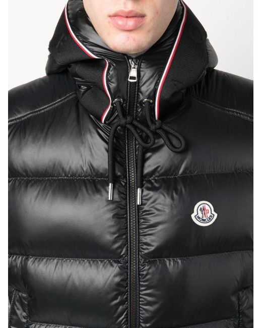 Moncler Black Logo-patch Quilted Hooded Gilet for men