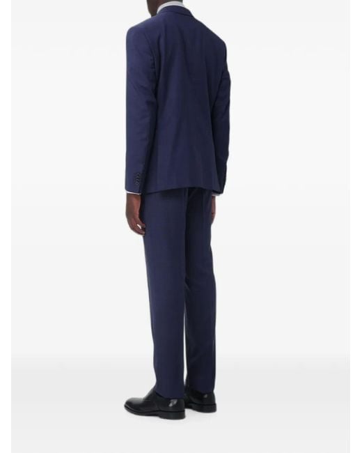 Zegna Blue Single-Breasted Wool Suit for men