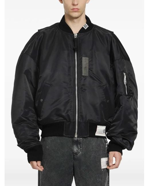 Maison Mihara Yasuhiro Black Vest-Combined Bomber Jacket for men