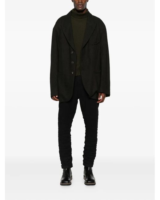 Layer Zero Black Button-Fastening Trousers for men