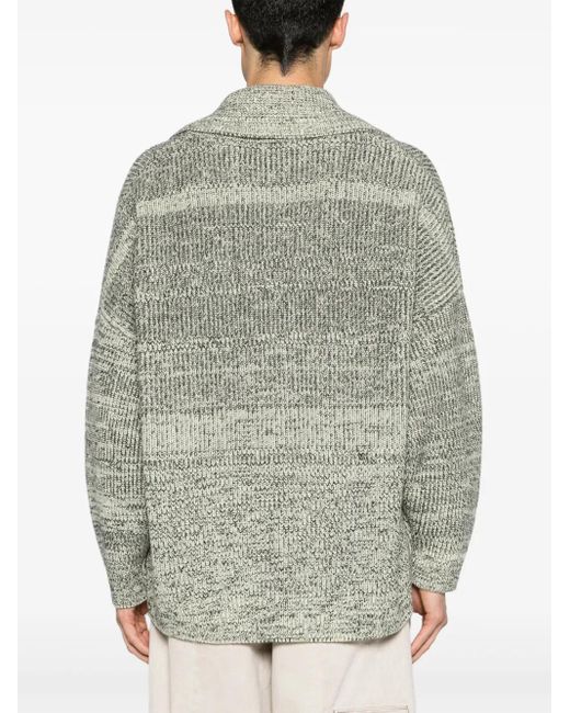 Nanushka Green Mélange Wool-Blend Polo Top