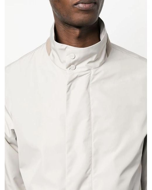 Herno White Concealed-Fastening Parka Coat for men