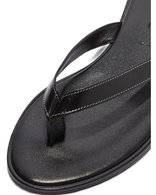 Aeyde Black Melody Leather Thong Sandals