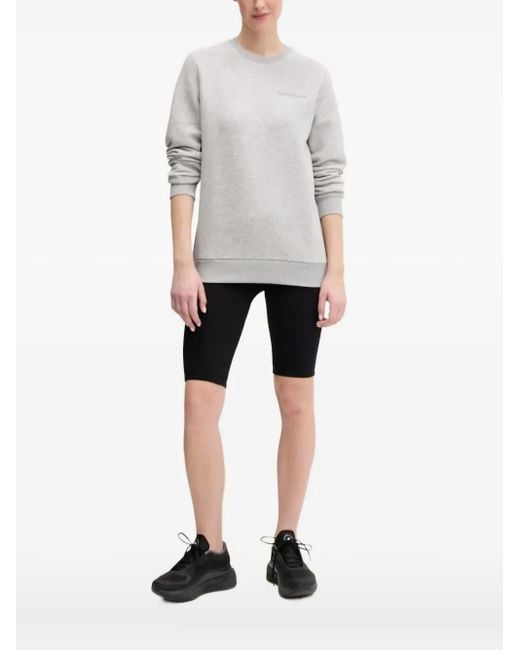 Peak Performance White Embroidered-Logo Sweatshirt