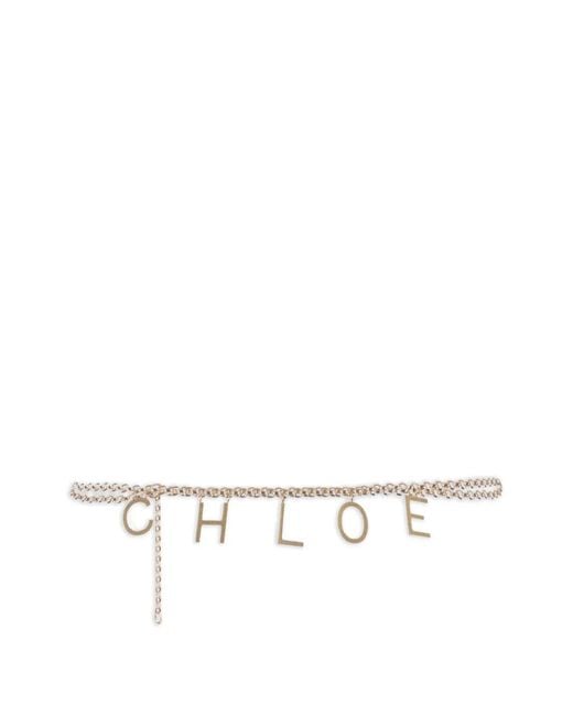 Chloé White Chloè Letters Belt