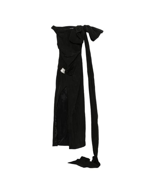 David Koma Black Bow-Detail Maxi Dress