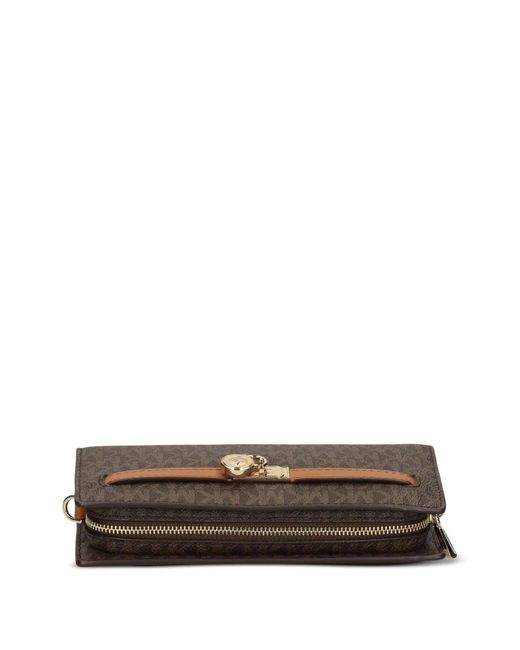MICHAEL Michael Kors Brown Monogram Chain-Strap Satchel