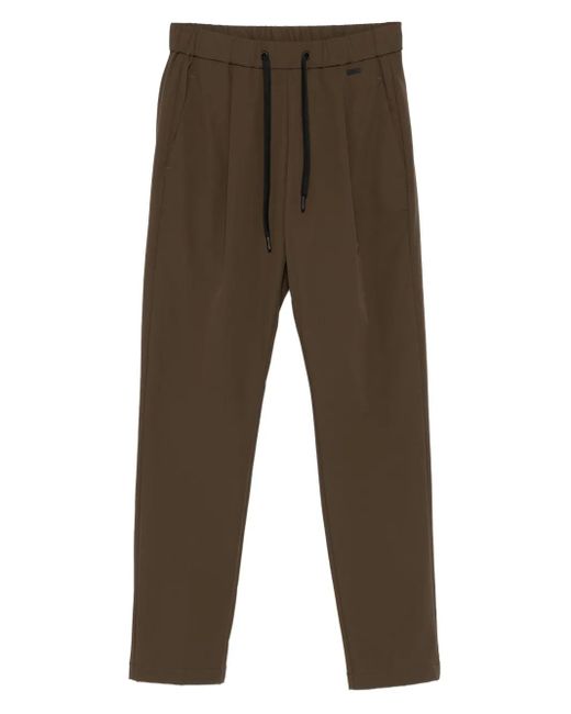 Herno Brown Pleated Drawstring Trousers