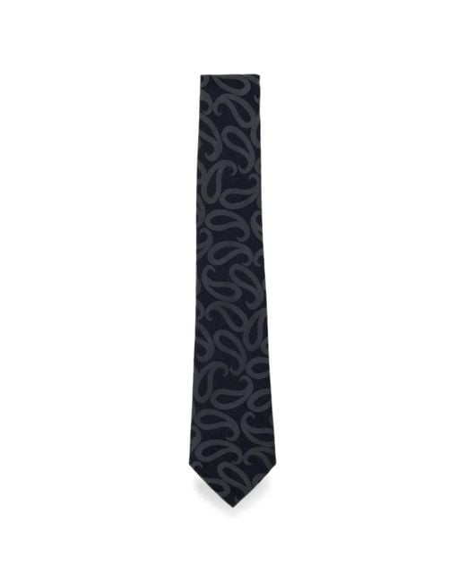 Giorgio Armani Blue Paisley-Print Silk Tie for men