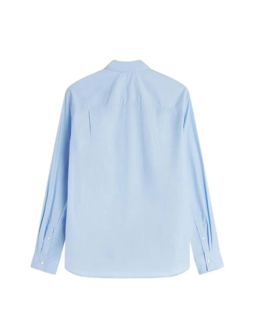 Maison Kitsuné Overhemd Met Vossenkoppatch in het Blue voor heren