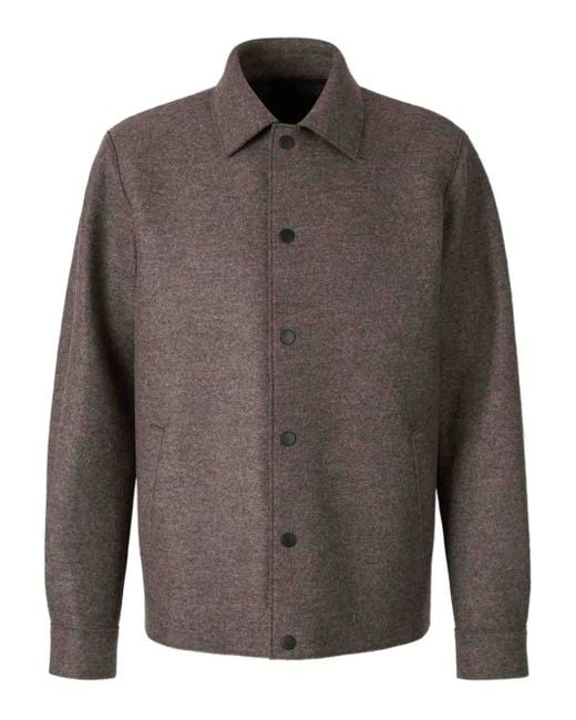 Harris Wharf London Hemdjacke mit Druckknöpfen in Gray für Herren