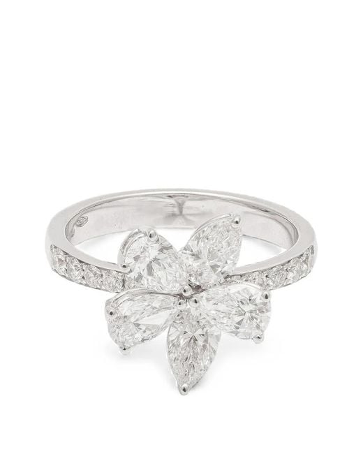 Zydo White Diamond Flower Ring