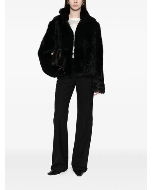 Totême Black Silky Shearling Jacket