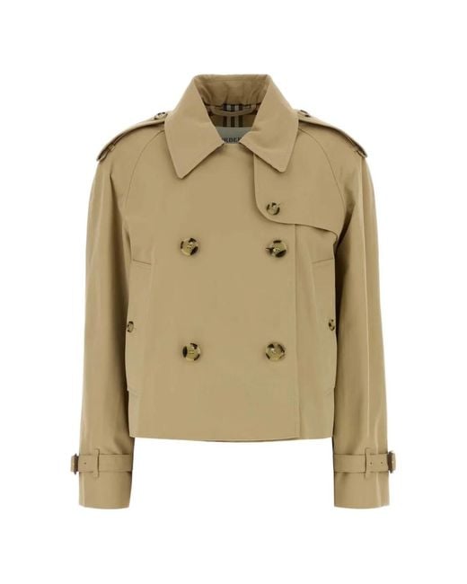Burberry Metallic Double-Breasted Cropped Trench Coat