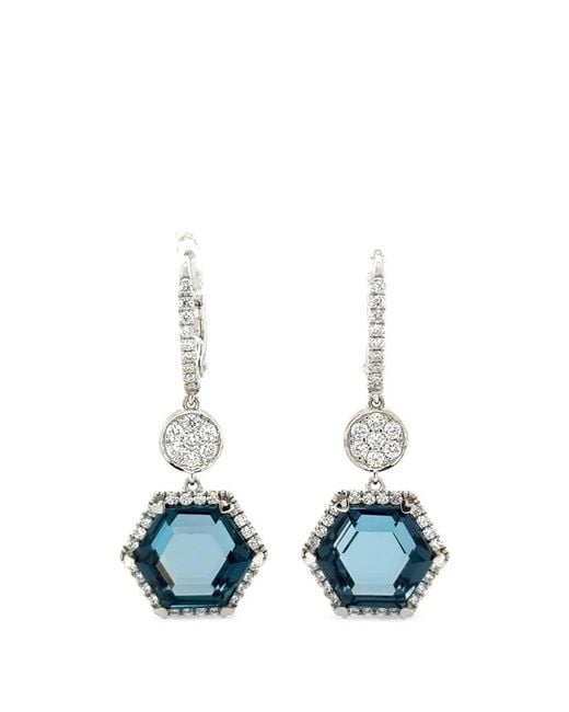 Lisa Nik Blue Diamond And Topaz Earrings
