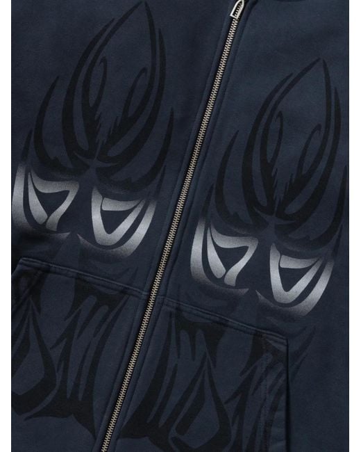 Who Decides War Blue Graphic Zip Hoodie