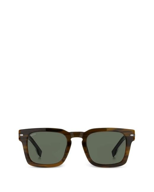 Boss Green Striped Rectangle Sunglasses for men