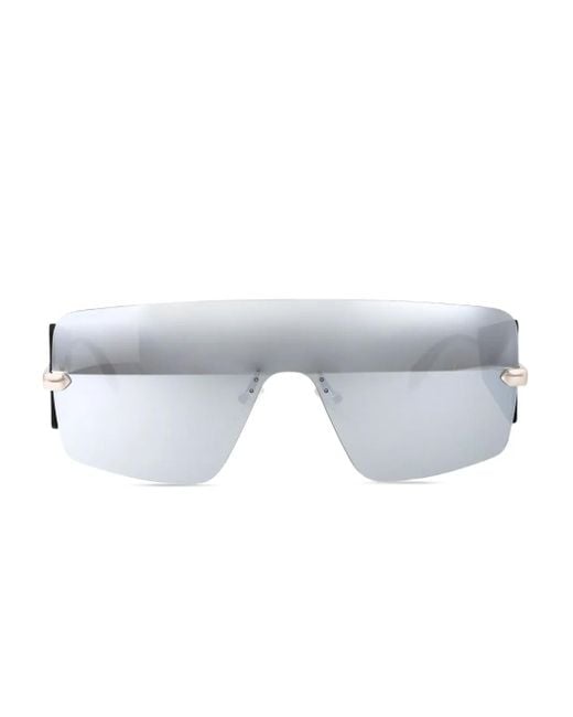 McQueen Gray Mirrored Shield-Frame Sunglasses for men