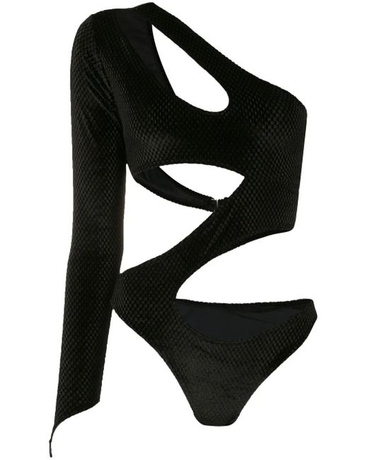 Amir Slama Black Cut-Out Detail Velvet Body
