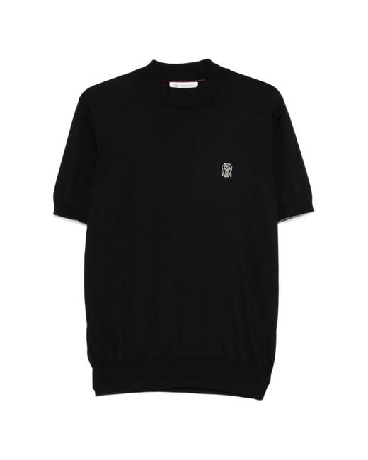 Brunello Cucinelli Black Short-Sleeve T-Shirt for men