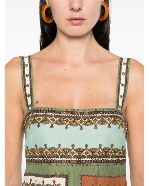 Robe Mi-Longue Contina À Encolure Carrée ALÉMAIS en coloris Green